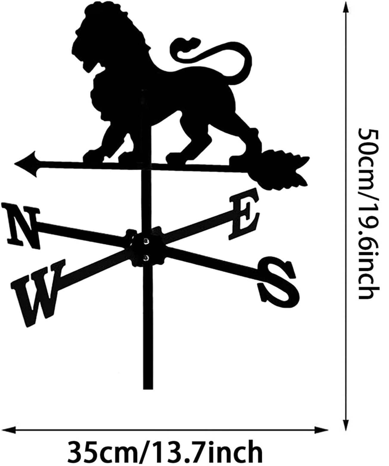Wetterfahne Windrichtungsanzeiger Adler Design - Edelstahl Deko Für Garten & Dach Schwarz
