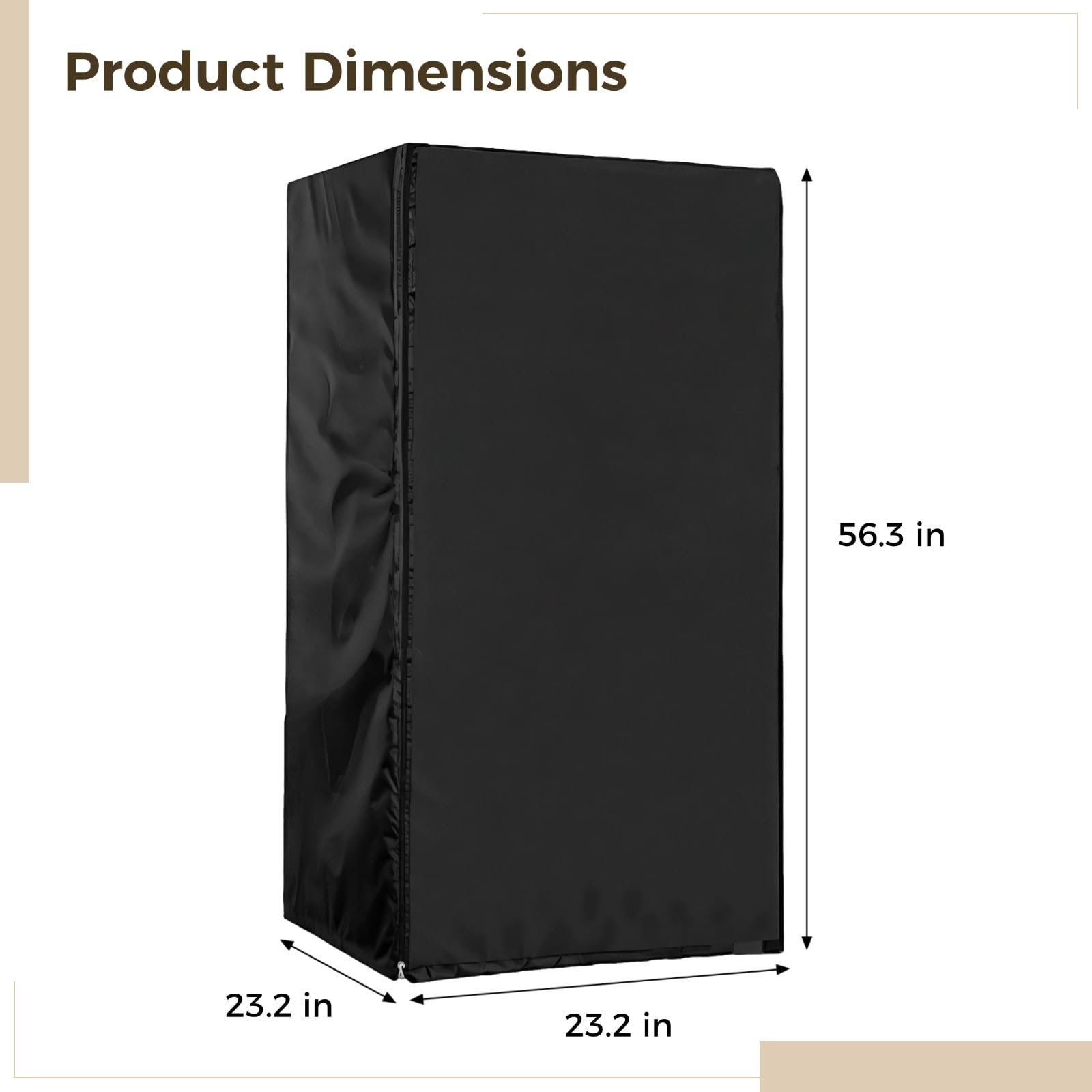 Funda para equipos de laboratorio, muebles, sofá: negro, tela Oxford plateada, impermeable, resistente al sol, a prueba de polvo, refrigerador al aire libre, 59 x 59 x 143 cm