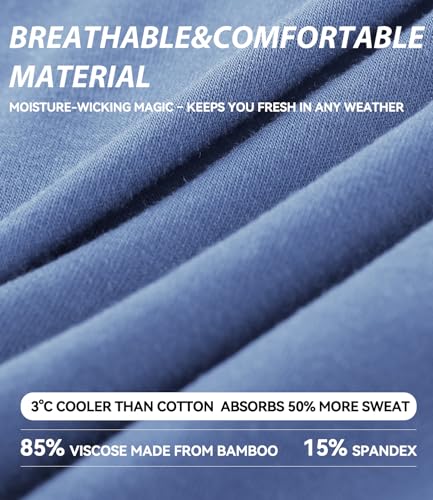 BAMBOO COOL Men's Trunks Underwear Soft Breathbale with Stretchy Full Coverage Waistband and Open Fly Pouch 4 Pack2