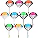 Trounistro 10 Pieces Parachute Toy Tangle Free Throwing Parachute Figures Hand Throw Soldiers Parachute Play Parachute Square Outdoor Children's Flying Toys