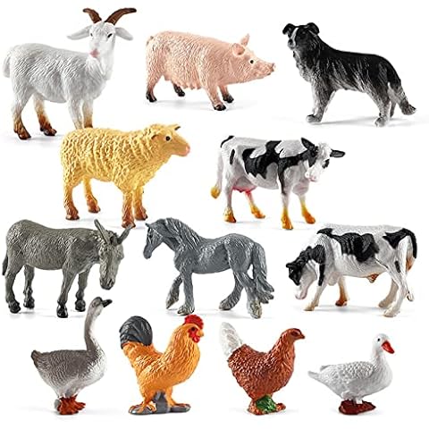 BEHAHAI 12pcs Realistic Farm Animal Figures Cover