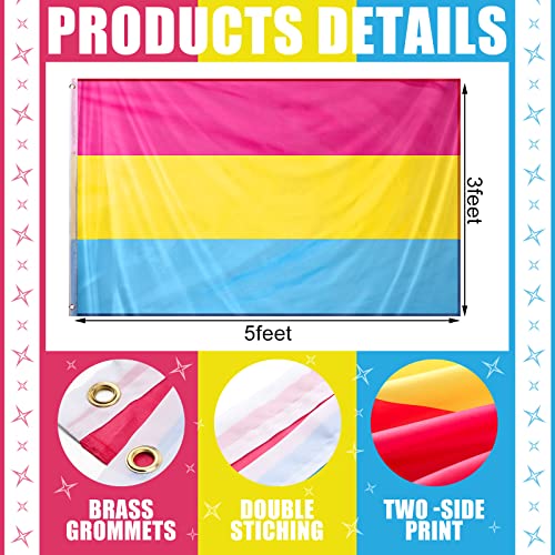 4 Pcs 3 X 5 Ft Pride Flag Lgbt Pride Month Parade Flags Transgender Flag Bisexual Flag Pansexual Flag With Canvas Header And Brass Grommets (Fresh Colors) #TOP1