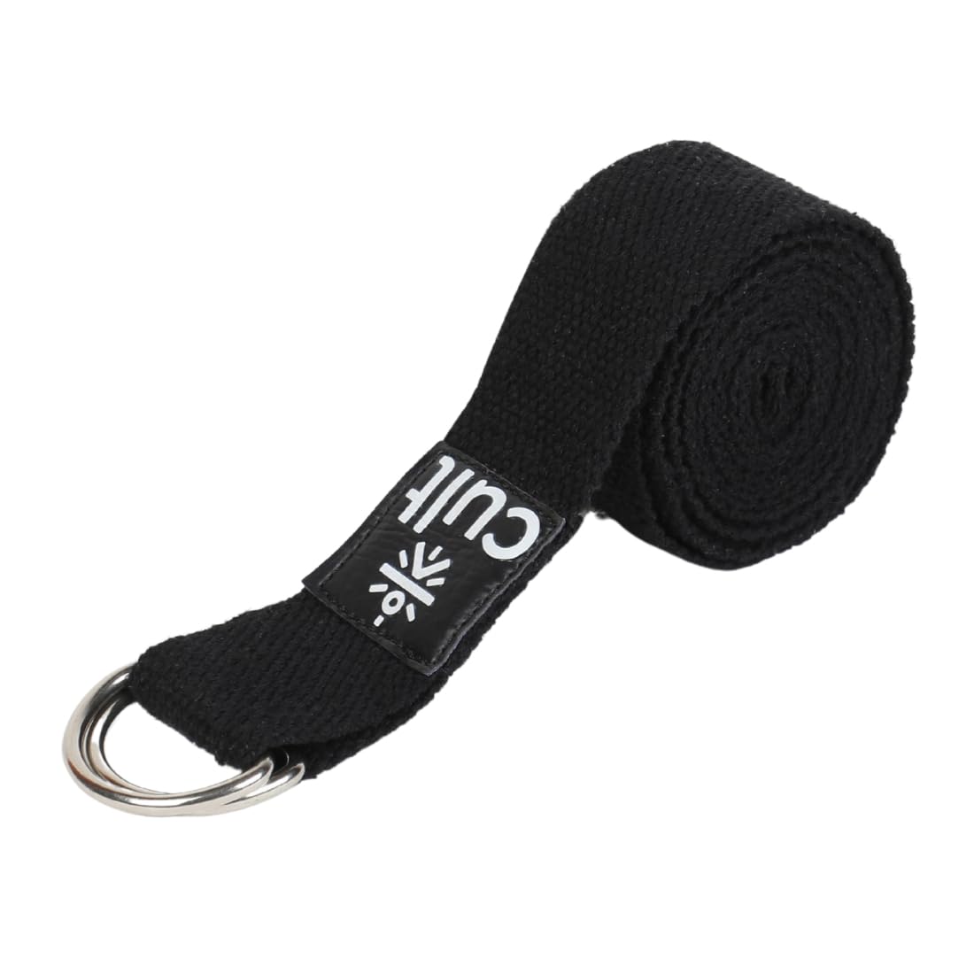Cult Yoga Stretch Belt/Strap Black Daily Stretching, Yoga, Pilates, Physical Therapy, Fitness 8 Feet Premium Cotton Strech Band-image-37
