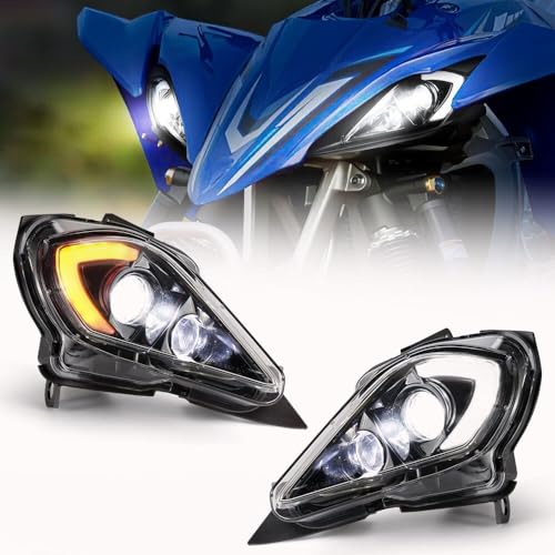 TNDCKP One Pair LED Headlights Set High Low Beam Head Lamps Turn Signal DRL Lights For YAMAHA RAPTOR YFZ 450 450R Raptor 700 700R YFM 250 350 Wolverine 450 350 2006-2024 2025
