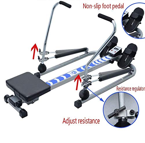 Image of Home Rowing Machine Rowing Machines for Home use Indoor Folding Rowing Machine Double Hydraulic 140KG Capacity with Free Motion Arms Digital Monitor Workout Equipment for Home Gym