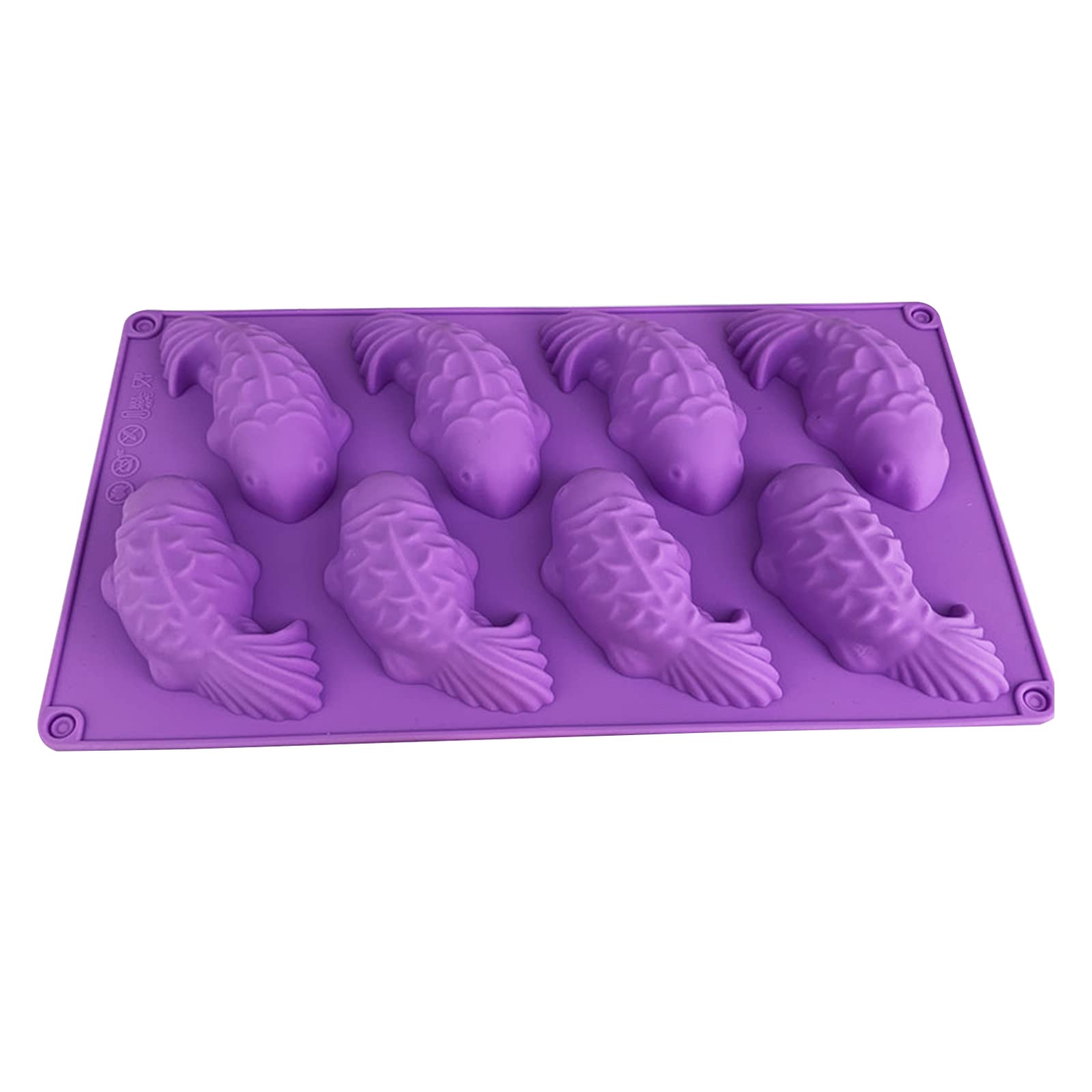 Maxtonser 8 Cells/24 Cells Fondant Silicone Chocolate Candy Mould Birthday Party Cake Decoration Carp Shaped