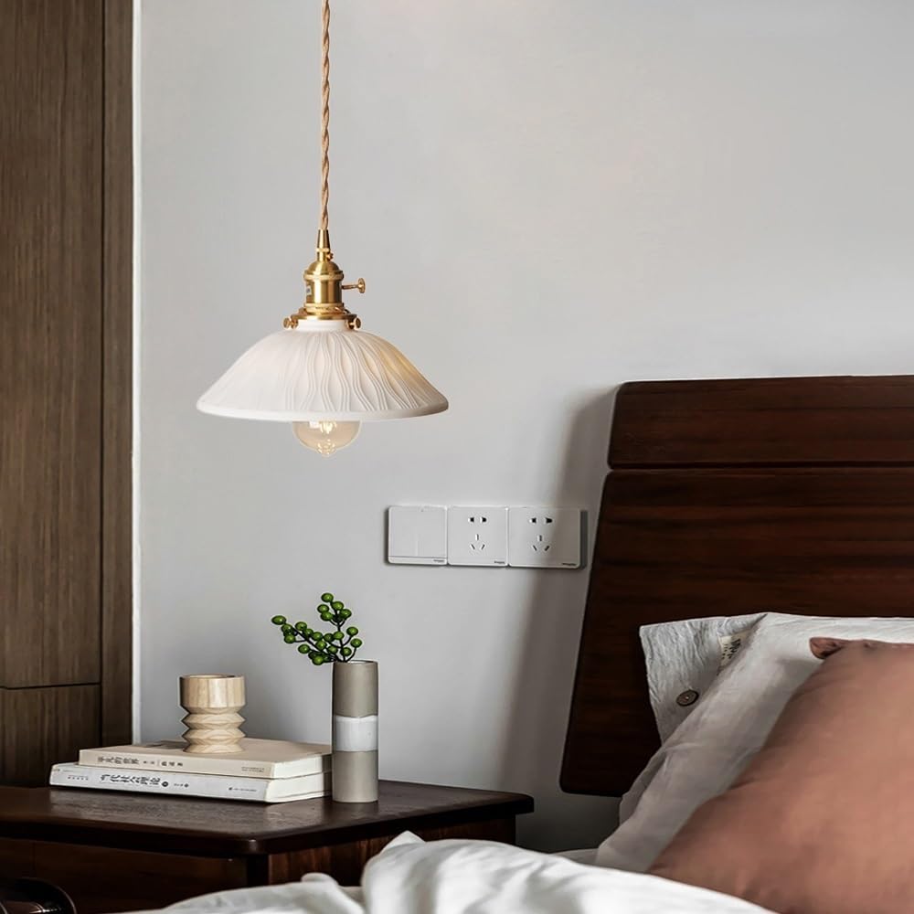 Jadssox Biała ceramiczna lampa wisząca Gold wisząca lampa sufitowa