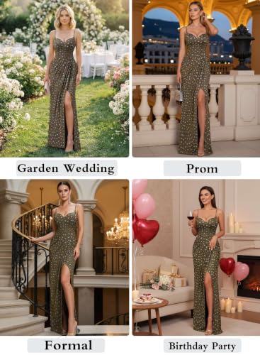 Image of VFSHOW Womens Sexy Spaghetti Strap Formal Prom Evening Gala Long Maxi Dress