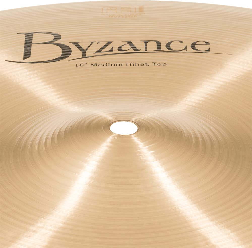 Meinl Cymbals Byzance Traditional Hihat Medium 16 Zoll (Video) Schlagzeug Becken – Paar – (40,64cm) B20 Bronze, Traditionelles Finish (B16MH)