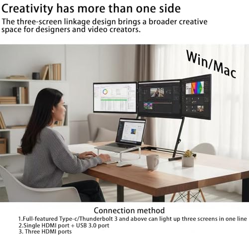 Image of Laptop Dual Monitors, Display Extender, 15.6-inch Portable Laptop Screen Extender, Multi-Screen Collaboration Improves Productivity, for Programmers, Designers, and Office Workers