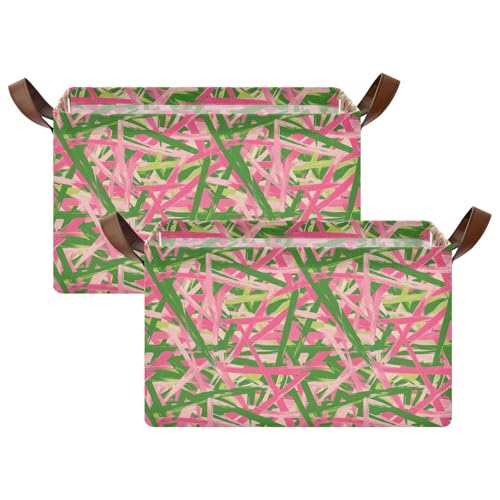 Panier de rangement pour serviettes et linge lot de 2 paniers rayés