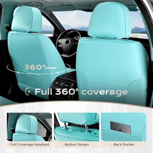 Image of Coverado Seat Covers, Car Seat Covers Front Seats, Car Seat Cover, Car Seat Protector Waterproof, Car Seat Cushion Nappa Leather, Seat Covers Carseat Cover Universal Fit for Most Cars