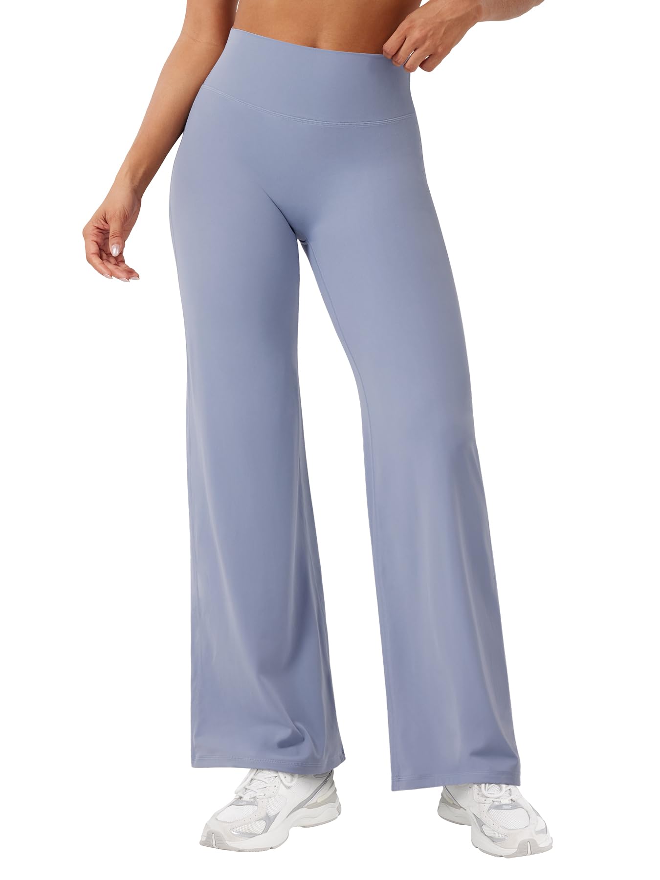 Photo 1 of YEOREO Workout Leggings Womens No Front Seam Straight Leggings 29" High Waist Buttery Eddiy Gym Yoga Pants Granite Blue M