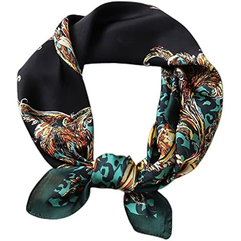 FAIRYGATE Satin Bandanas Damen Seidentuch Quadrates Bedrucktes Halstuch Seide Seidenschal Kopftuch 26006 Cover
