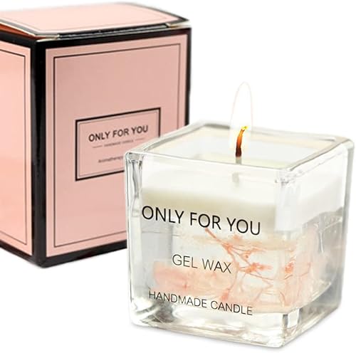 Miniatura 1 de Vela perfumada con flor seca en el interior vela de aromaterapia para regalos de cumpleaños para mujeres día de San Valentín aniversario vela de