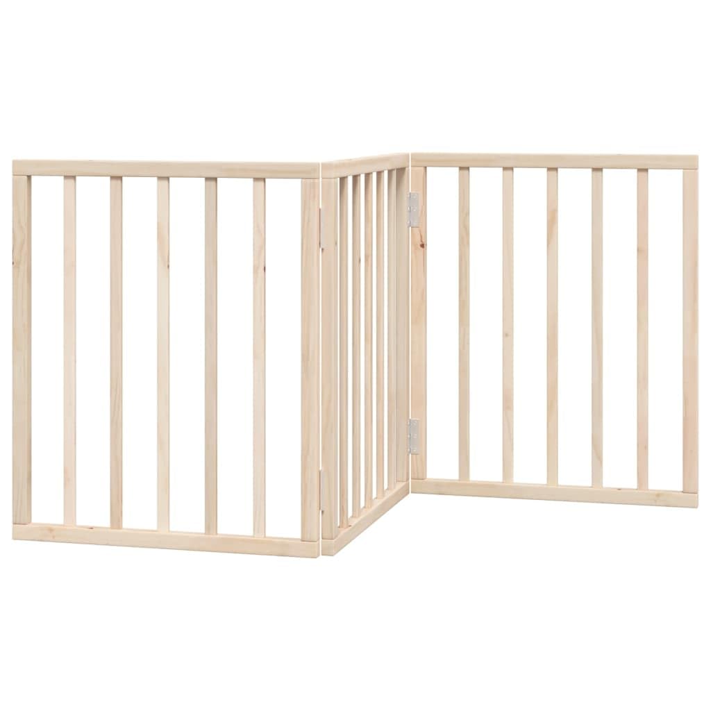 vidaXL Puerta para Perros Plegable de 3 Paneles, 150 cm, Madera de álamo