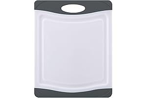 Small Cutting Boards for Kitchen - Farberware Nonslip Poly Cutting Board, 8x10-Inch, Gray and White