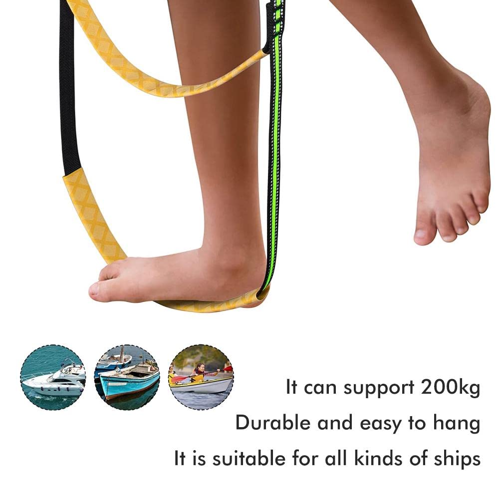 Tbest Échelle de Corde pour Bateau, échelle D'embarquement pour Bateau Gonflable, Kayak, Bateau à Moteur, canoë