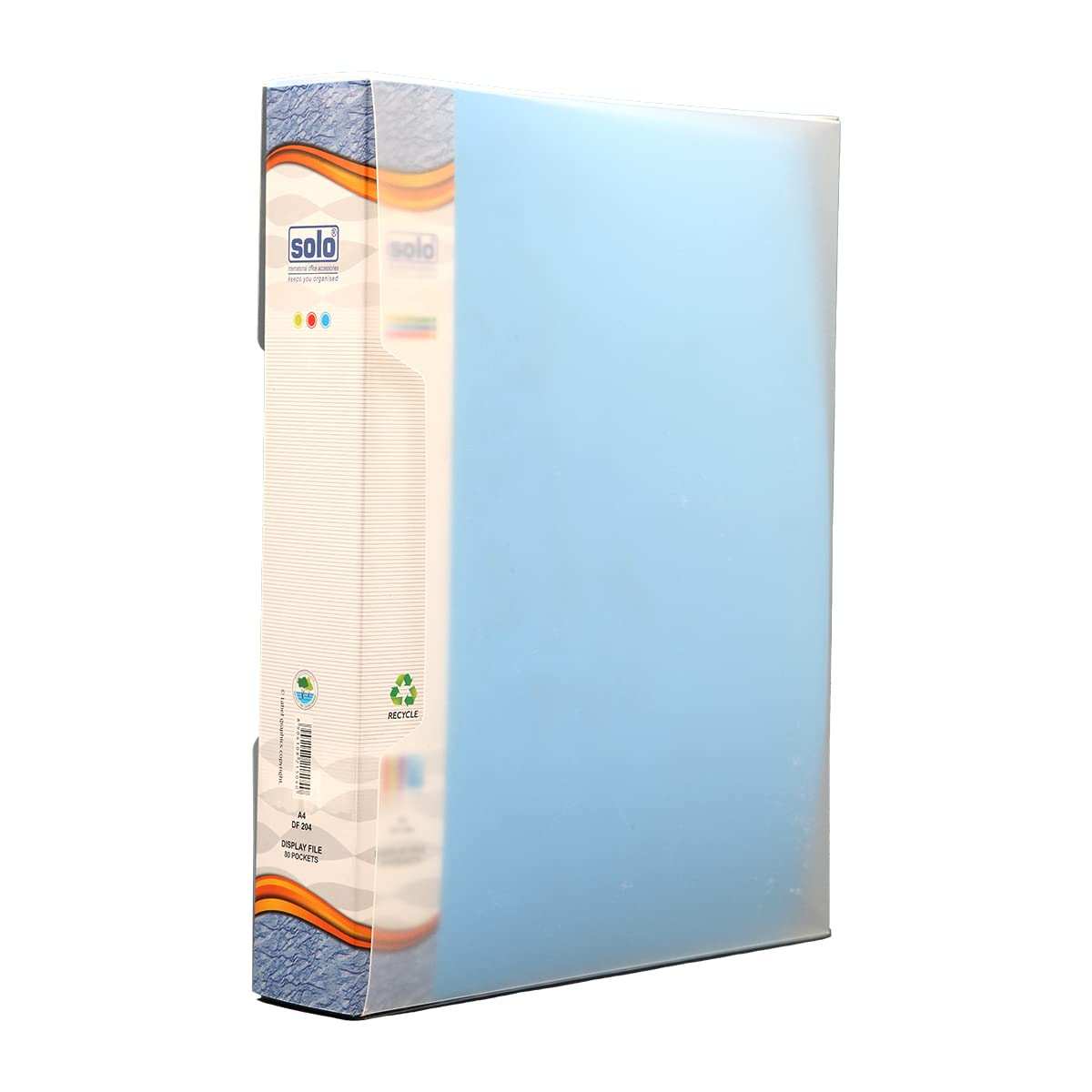 Solo Display File, Presentation Folder with Clear Document Sleeve, Professional Display Portfolio (Display File (Blue), A4 Size-80 Pocket)