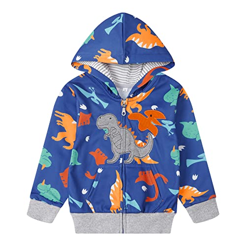 Image of Toddler Zip Up Hoodie Sweatshirt Fall Clothes Boys Jacket With Hood 2-7 Years