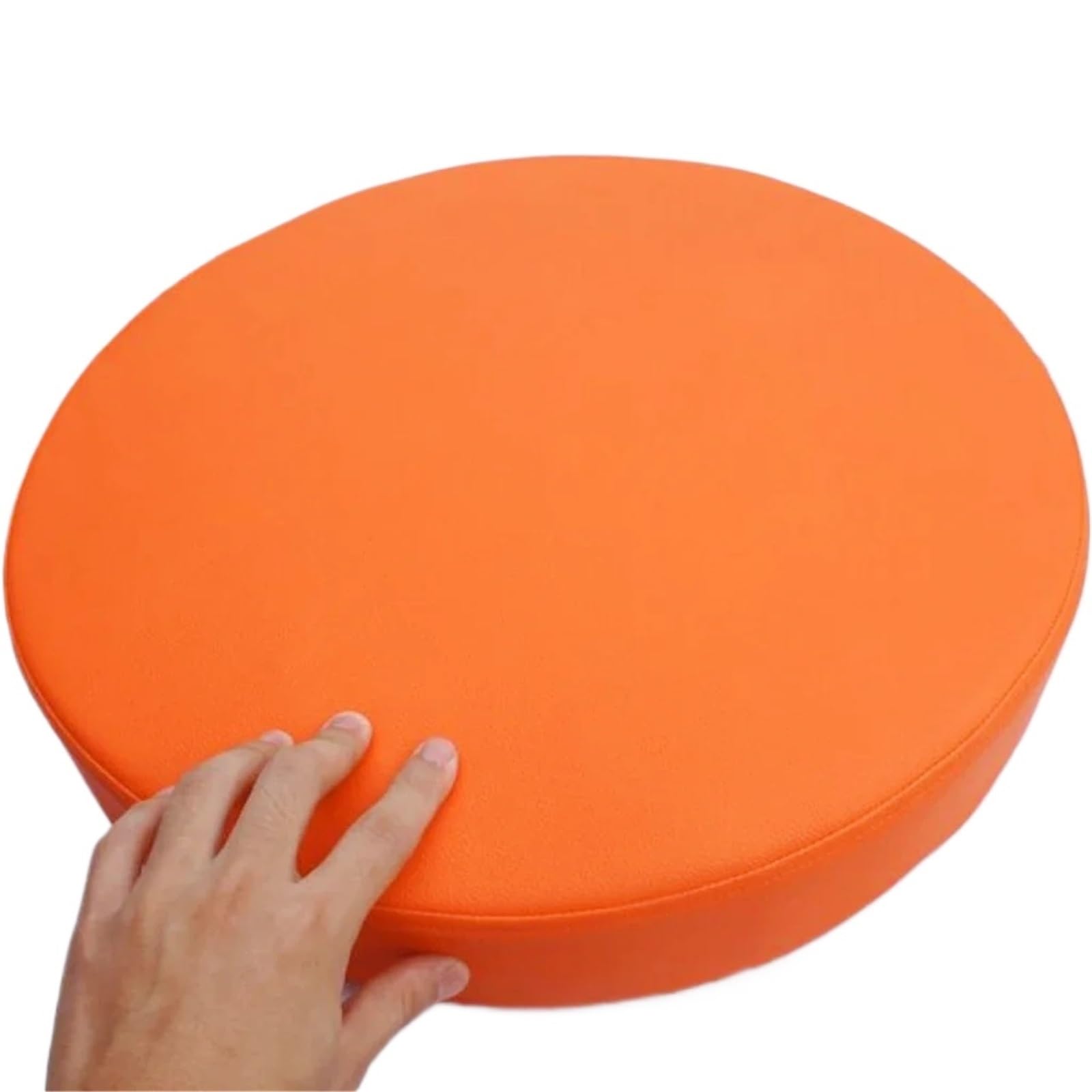 Cuscino di Sostegno in Schiuma per Divano Seduta Sgabello for Poltrona con Cuscino Rotondo in Pelle | Cuscinetti in schiuma for ufficio, veicoli, casa, impermeabili(Orange)
