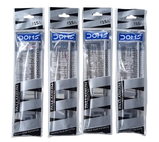 Image of Doms Palladium Pencil Kit- Includes 1 Extra Dark Wooden Pencil, 1 Non-Dust Eraser, 1 Long Point Pencil Sharpener & 1 Plastic Scale of 15Cm.| For Daily Use & A Gift For Children| Pack of 20