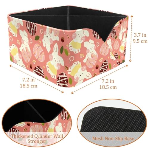 Porte-stylo rectangulaire Happy Easter de bureau à double compartiment imprimé pâques - 4