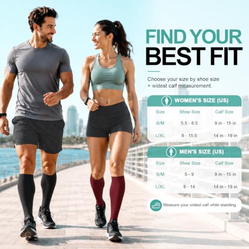 Image of Laite Hebe 3 Pack Medical Compression Sock-Compression Sock For Women and Men Circulation -Best for Running,Nursing,Athletic Sports