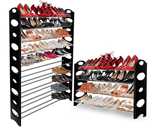 FCH 10 Tier 50 Pair Shoes Storage Organizer Rack for Space Saving Shoes Closet Organizer