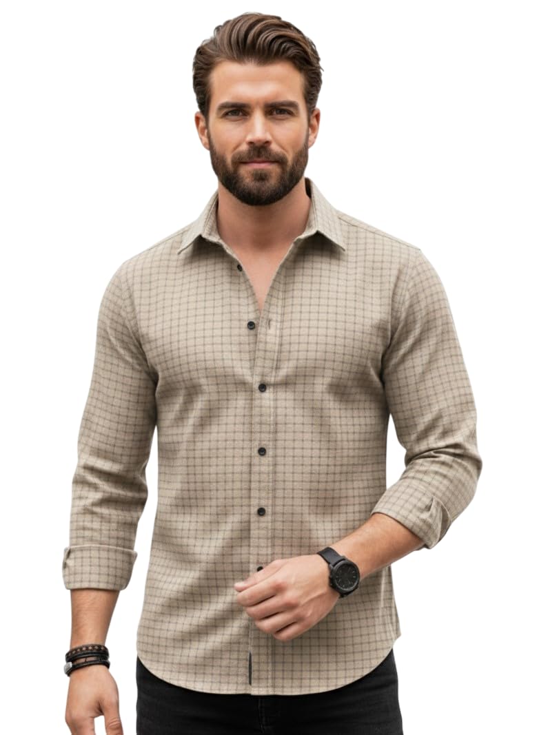 amazon brand - inkast Men's Regular Fit Button Down Dress Shirts Textured Long Sleeve Casual Hawaiian Shirt-picture-31