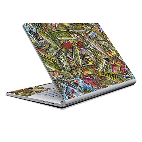 Image of MightySkins Carbon Fiber Skin for Microsoft Surface Book 2 13 inch (2017) - Fish Puzzle,Protective, Durable Textured Carbon Fiber Finish,Easy to Apply, Remove, and Change Styles,
