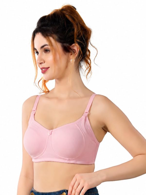 Image of CLOUD SOFT Maternity Nursing Bra for Women | Non-Padded Breastfeeding Bra with Feeding Pads | Comfortable Lift & Support | Soft Cotton Pregnancy & Feeding Bra - (CS08)