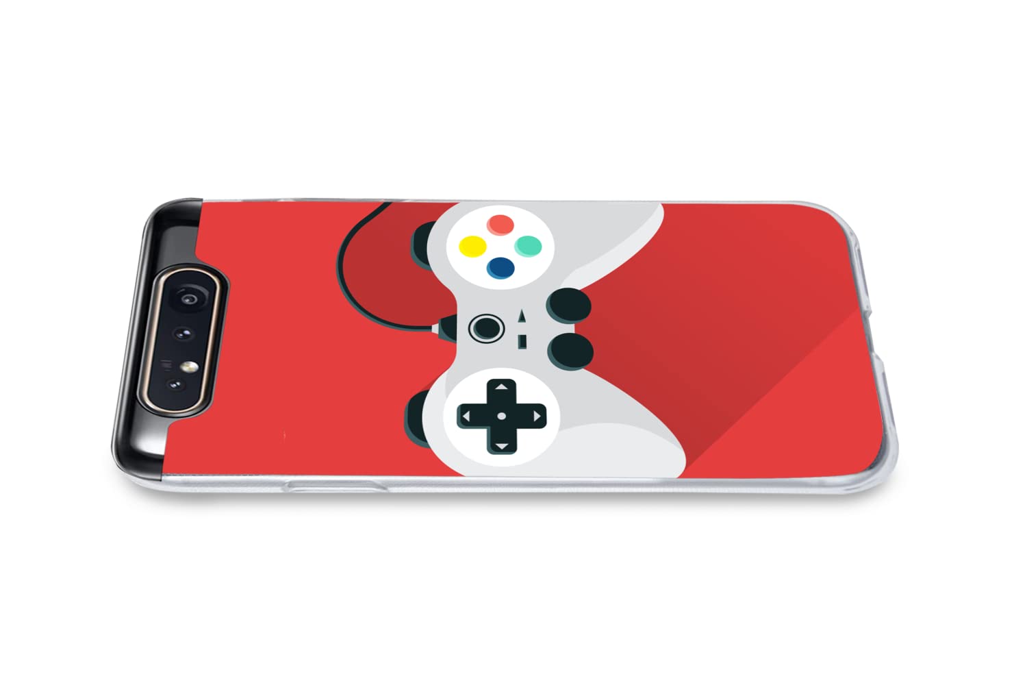 MuchoWow Funda para Samsung Galaxy A80 - Mando - Gaming - Rojo - Funda de Silicona/Funda Blanda para teléfono móvil
