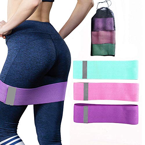 Sanluba Resistance Bands for Legs and Butt,Exercise Bands Set Booty Bands Hip Bands Wide Workout Bands Sports Fitness Bands Resistance Loops Band Anti Slip Elastic (Set 3)