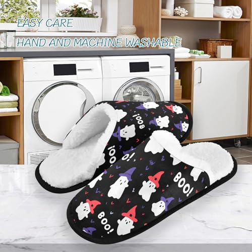 Ghosts Halloween Cute Pink Slippers For Women Men Soft Memory Foam Non-Slip Halloween Winter Indoor House Shoes Travel Slipper3