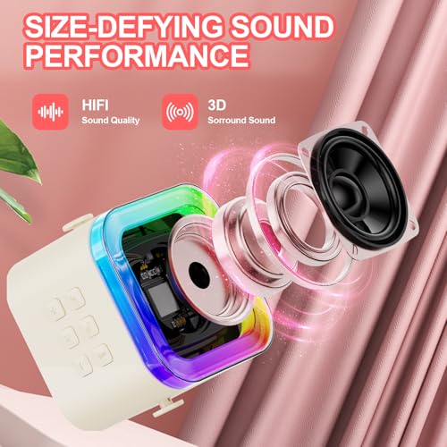 mini karaoke machine for kids adultsportable bluetooth speaker 2 wireless microphones with fun voice changing function-toys for 5 6 7 8 9 10 year old girl boys birthday gifts ideas