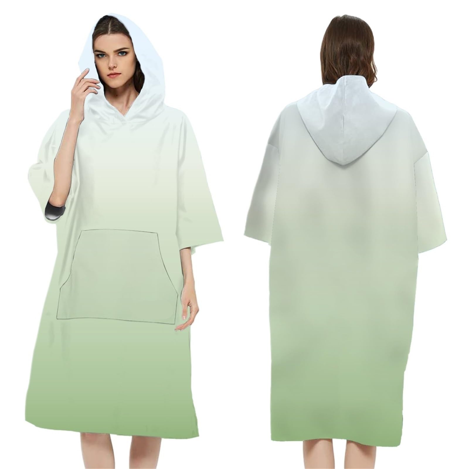 ATEUXOL Quick-drying Surf Poncho Microfiber Poncho Towel Surf Beach Wetsuit Changing Bath Robe with Hood Water Sports Quick-dry for Adults Men Women(Color4)