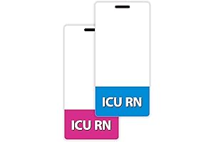 Vertical ICU RN Badge Buddy for Registered Nurses - Dual-Sided PVC Badge Holder