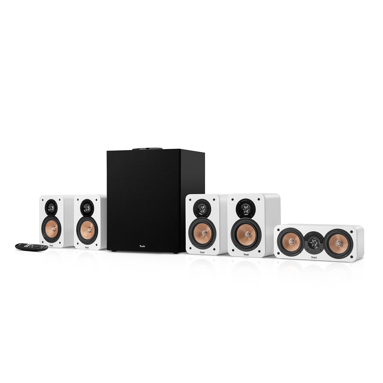 Teufel Ultima 20 Concept Power Edition - Système Audio Surround 5.1, système Home cinéma Complet avec récepteur AV intégré, Bluetooth, Dolby Audio, Fonction Carte Son USB-C, HDMI Arc CEC (Blanc)