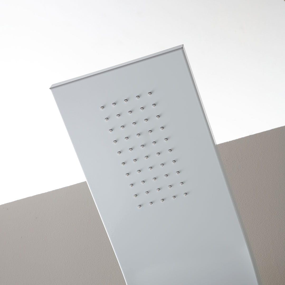 Kiamami Valentina - Pannello doccia idromassaggio in alluminio bianco con dettagli cromati