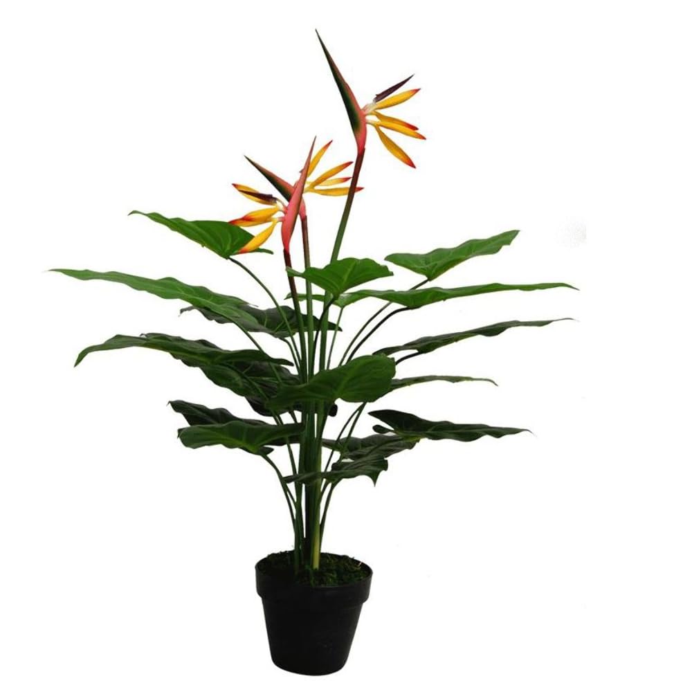 Artificial Bird of Paradise Plant Strelitzia 70cm Orange - Leaf