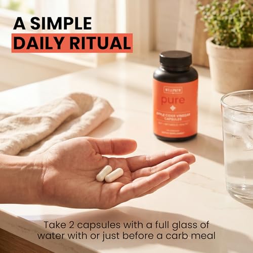 Image of Pure Apple Cider Vinegar Capsules with the Mother 1500mg - ACV Pills for Gut Health, Digestion & Metabolic Support - Raw, Unfiltered, Vegan & Non-GMO Apple Cider Vinegar Supplement, 240 Ct