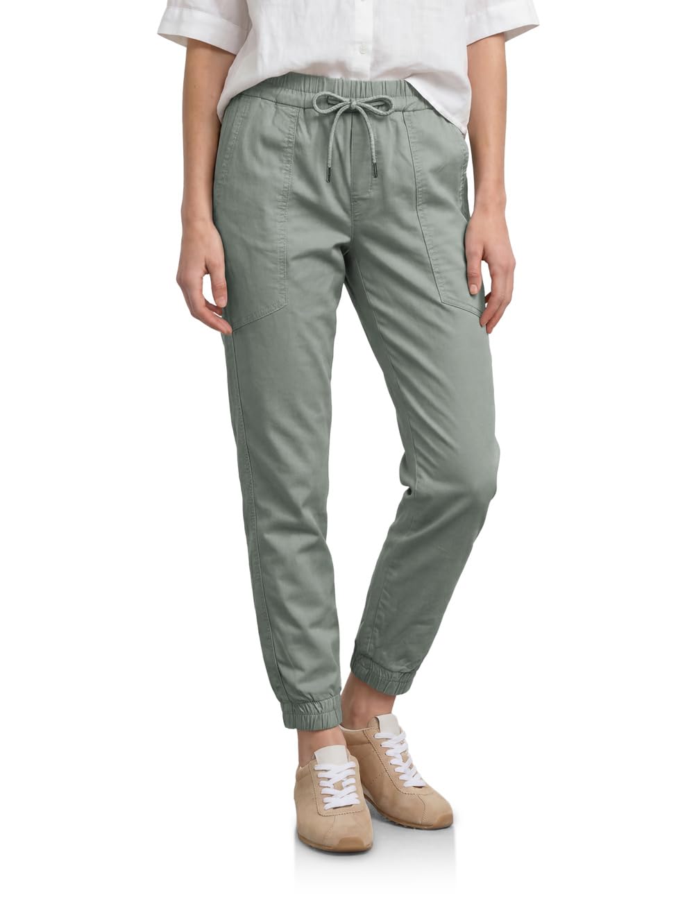 Street One Women's Slim Leg Trousers in Lightweight Quality 3818253, Dark Mint Green, 38W x 28L