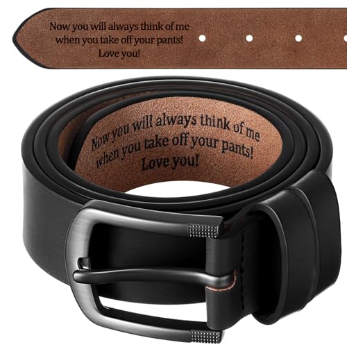 Mens Belt Gift Husband Personalized Belts for Men Engraved Leather Gift for Him Birthday Anniversary Wedding