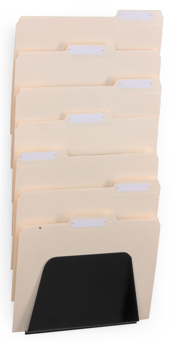 2er-Set – Ordner-Wandregal, 7 Taschen, Brief-/Rechtsgröße, Büro-Organizer (schwarz)