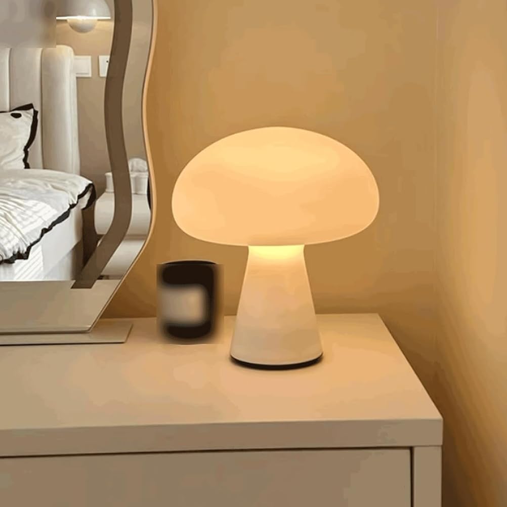 AoLa LED Pilz Lampe Pilz Tischlampe mit Schalter und Stecker Moderne 3 Farben 3000K/4000K/6000K lnnen Tischleuchte Weiß Mushroom Lampe Nachttischlampe Deko Nachtlicht für Schlafzimmer Restaurant