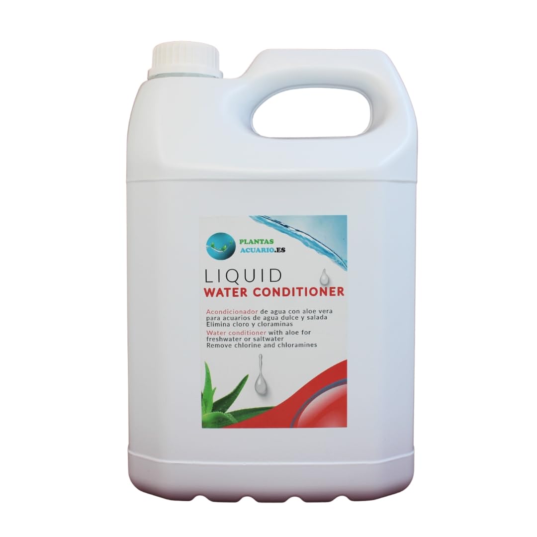 Acondicionador de Agua para Acuario anticloro y cloraminas con Aloe Vera, Water Conditioner 5 litros