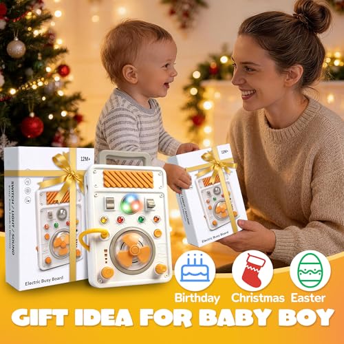 Montessori Toy Busy Board for 1 Year Old, Airplane Essential Travel Toys Roadtrip Activities for Toddler Boy Toy Educational LED Light Switch Learning Activity Sensory Board for Toddler 1-3 Girl Gift - Image 6