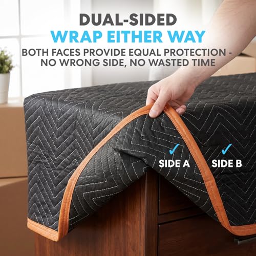 Image of Simpli-Magic Heavy Duty Padded Moving Blankets 72 inch x 40 inch - 12 Pack - Packing Blankets, Furniture Covers for Moving