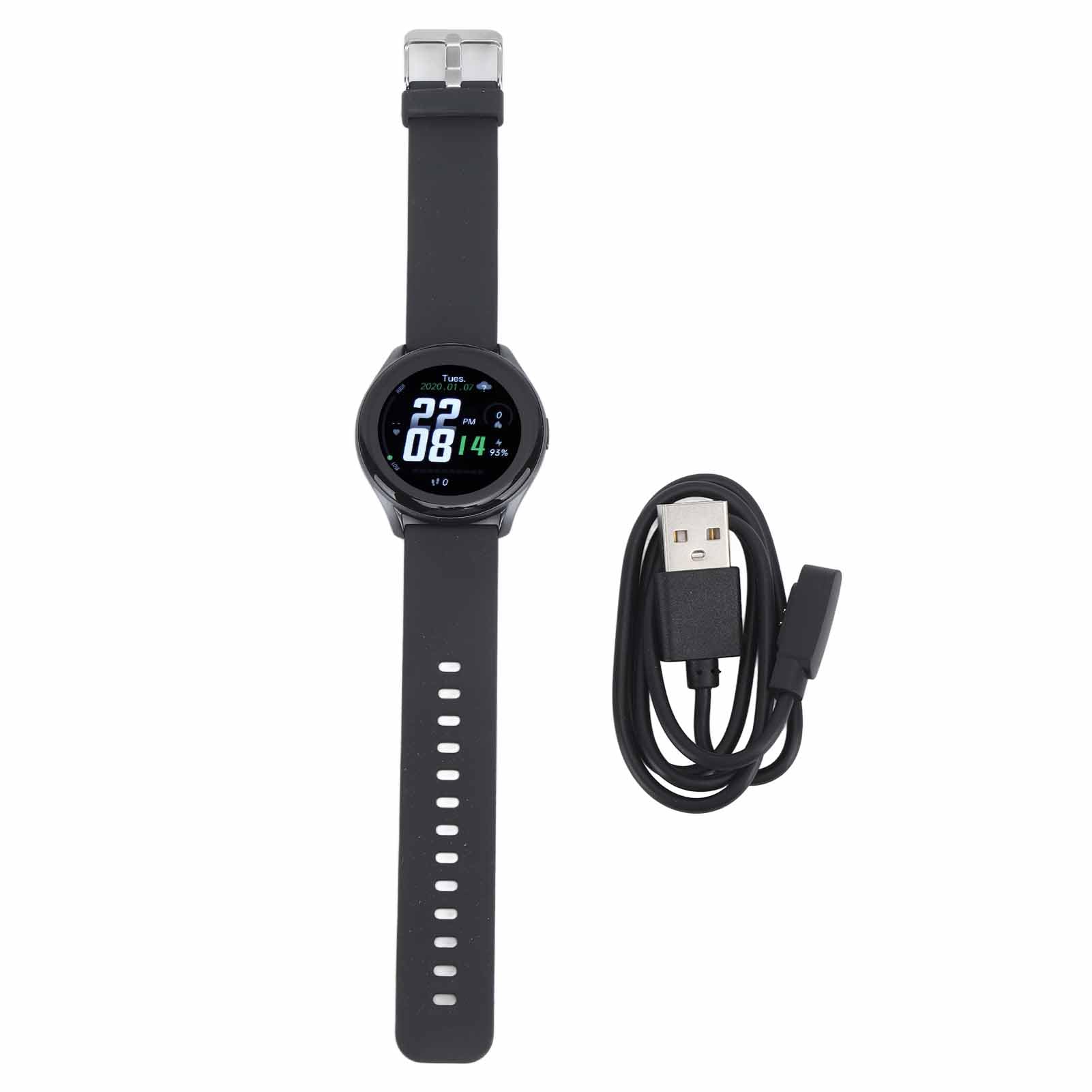 Changor Reloj Inteligente Bluetooth Sports Fitness Tracker Diseño Elegante para Actividades Al Aire 1,28 Pulgadas Redondo IP68 Resistente Al Agua